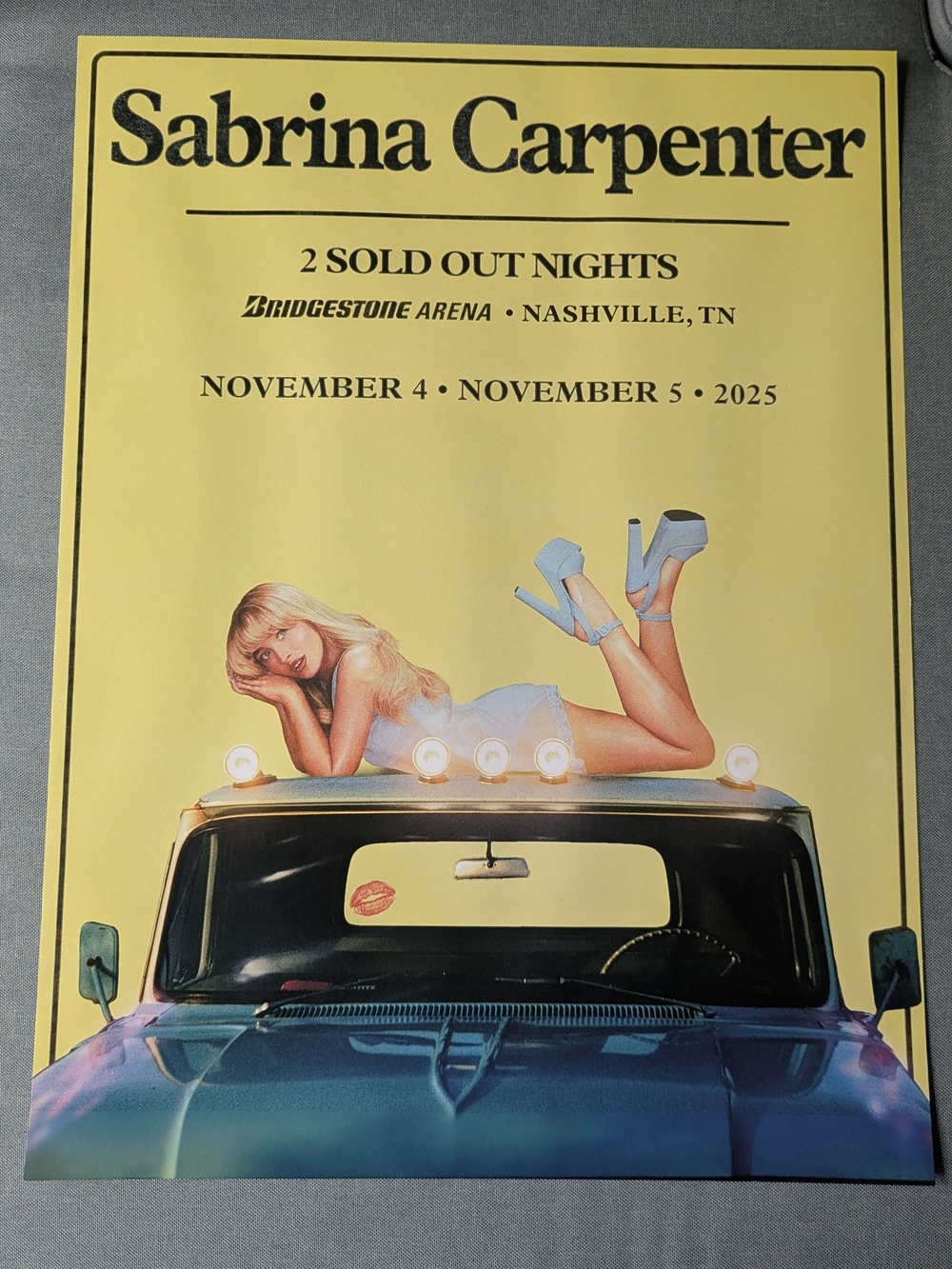 Sabrina Carpenter Nashville Poster with CONFETTI